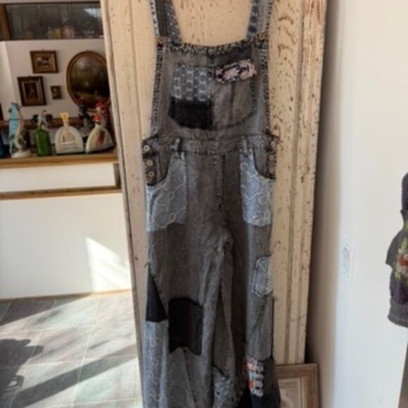 OLI & HALI PATCHWORK TENCEL OVERALLS - Picture 9 of 13
